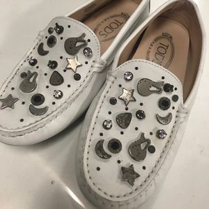 Tod’s Gommini Guitar Pins Embellished white 35